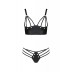 Комплект з еко-шкіри з люверсами і ремінцями Malwia Bikini black 4XL / 5XL-Passion