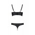 Комплект из эко-кожи с люверсами и ремешками Malwia Bikini black 4XL/5XL — Passion