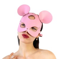 Кожаная маска Мышки Art of Sex - Mouse Mask, цвет Розовый