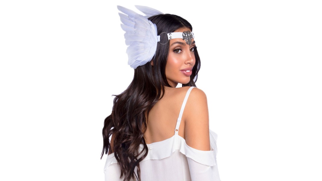 Пов'язка на голову з крилами Leg Avenue Feather headband, Біла