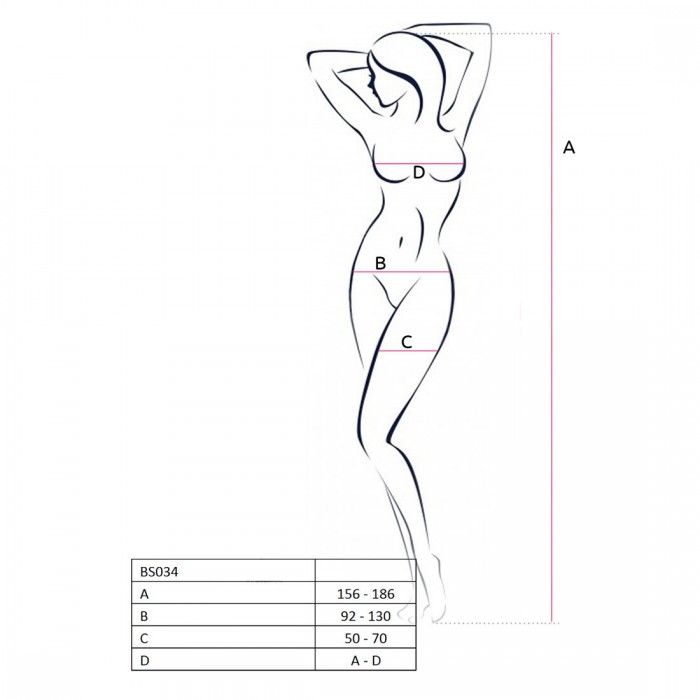 Эротический бодистокинг Passion BS034, размер One Size, Черный