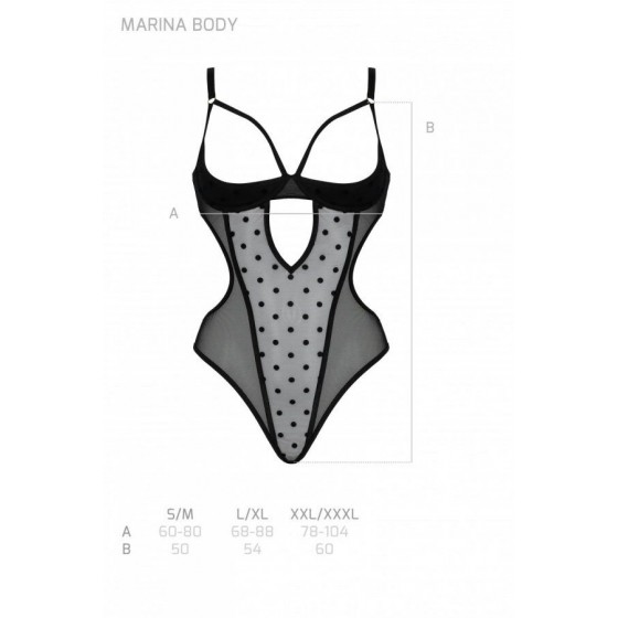 Еротичний боді MARINA BODY black L/XL - Passion