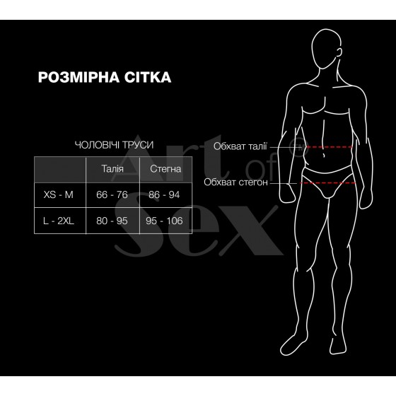 Чоловічі трусики XS - 2XL з анальною пробкою Art of Sex-Sexy Panties plug Size S Black