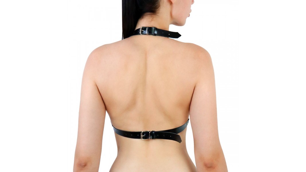 Портупея женская с шипами Art of Sex - Demia Leather harness, Черная, размер XS-M