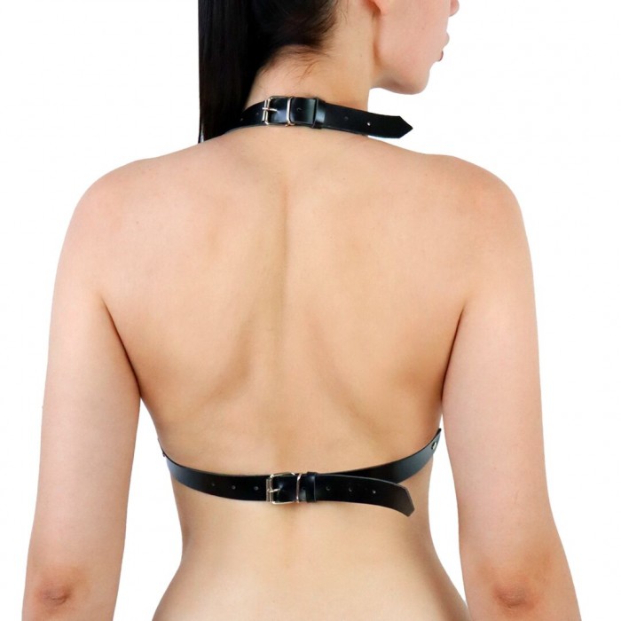 Портупея женская с шипами Art of Sex - Demia Leather harness, Черная, размер XS-M