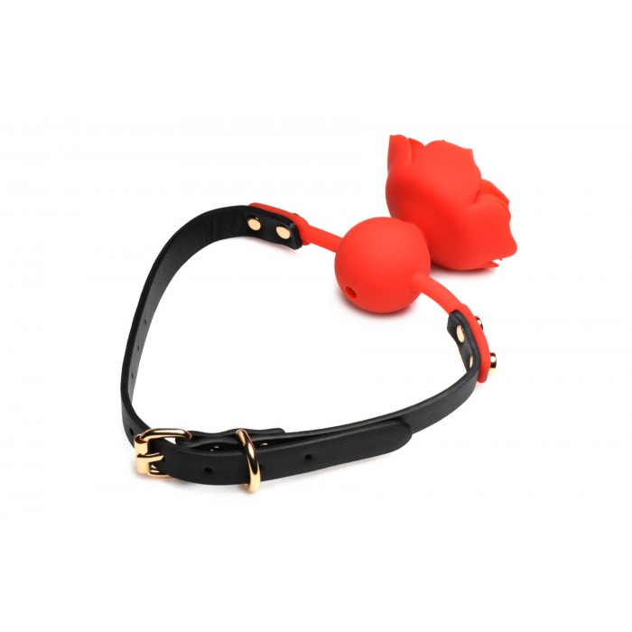 Силіконовий кляп з трояндою Master Series: Blossom Silicone Rose Gag, Червоний