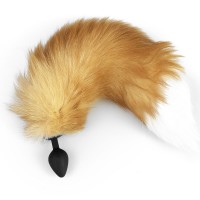 Силиконовая анальная пробка с хвостом из натурального меха Art of Sex Silicone Anal Plug size M Foxy fox