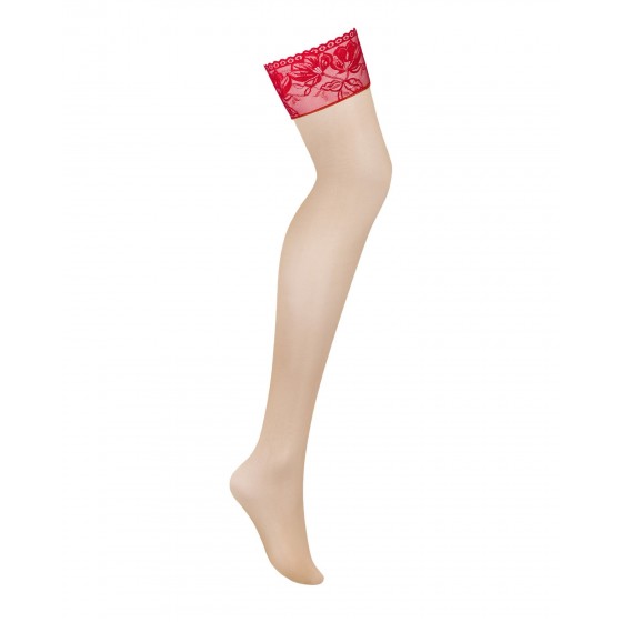 Эротические чулки Obsessive Lacelove stockings XL/2XL
