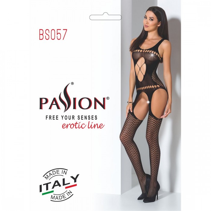Эротический бодистокинг Passion BS057, размер One Size, Черный