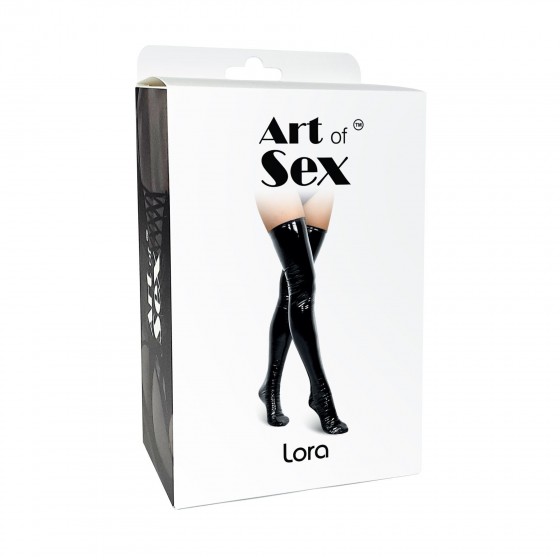 Сексуальні вінілові панчохи Art Of Sex-Lora, розмір S, колір червоний