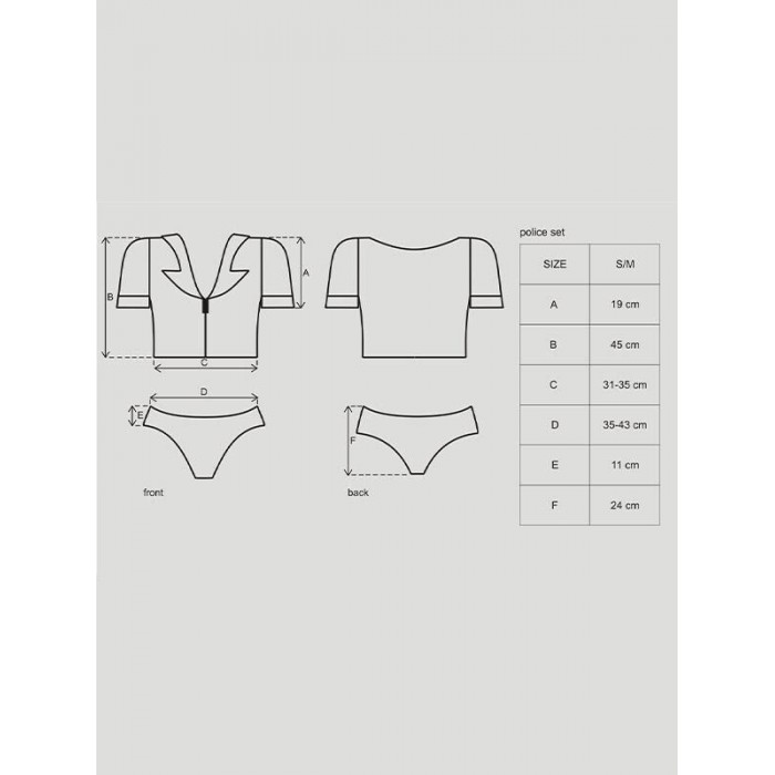 Еротичний костюм поліцейської Obsessive Police set, розмір S/M