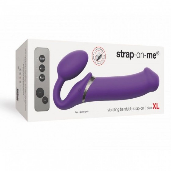 Безремневий страпон з вібрацією Strap-On-Me Vibrating Violet XL