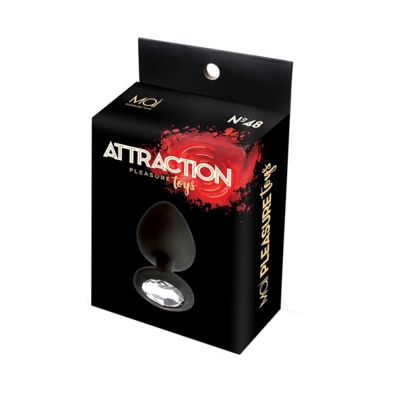 Розпродаж! Анальна пробка з кристалом MAI Attraction Toys № 48 Black (м'ята упаковка)
