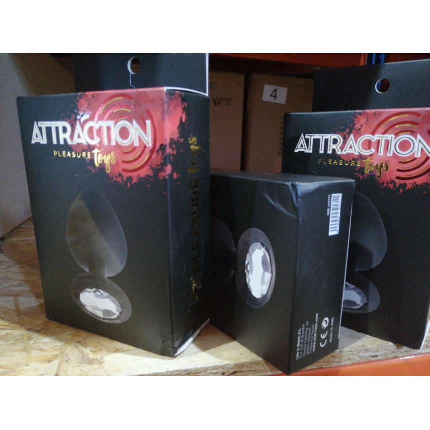 Розпродаж! Анальна пробка з кристалом MAI Attraction Toys № 48 Black (м'ята упаковка)