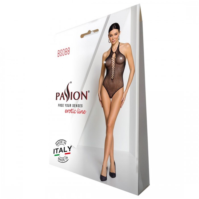 Бодистокинг с декольте Passion BS088, размер One Size, Черный