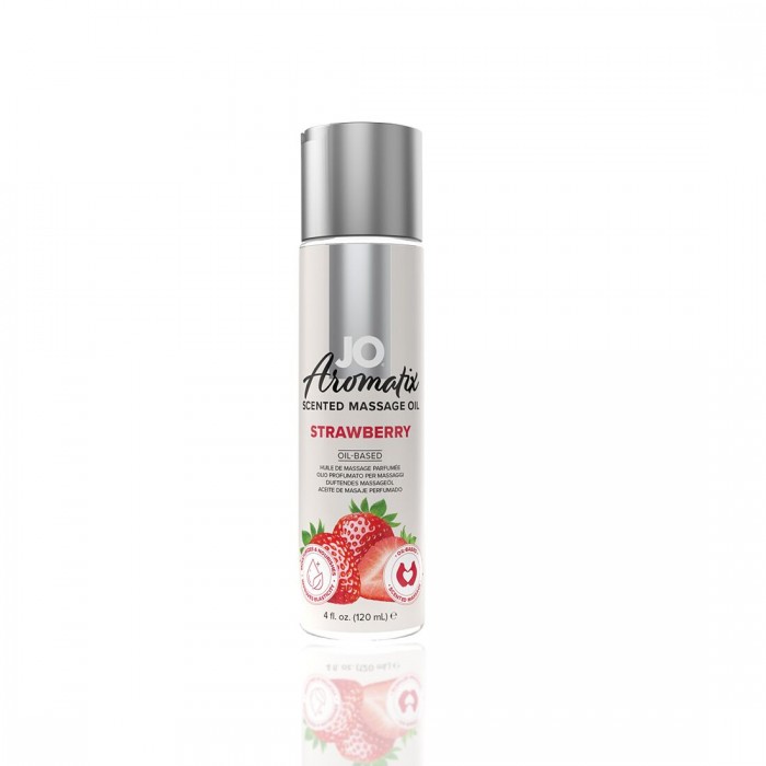 Натуральна масажна олія JO Aromatix Massage Oil Strawberry, об'єм 120 мл