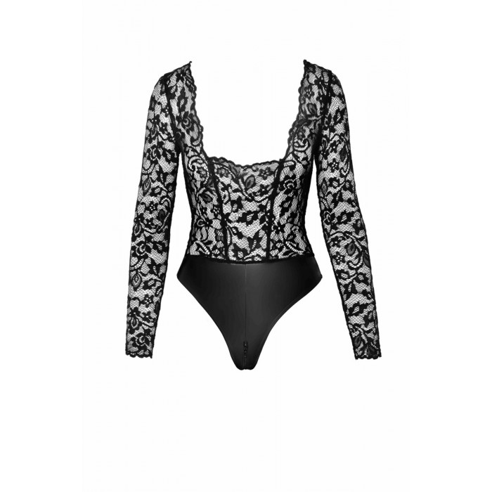 Эротическое кружевное боди Noir Handmade F296 Psyche, низ под латекс, размер L
