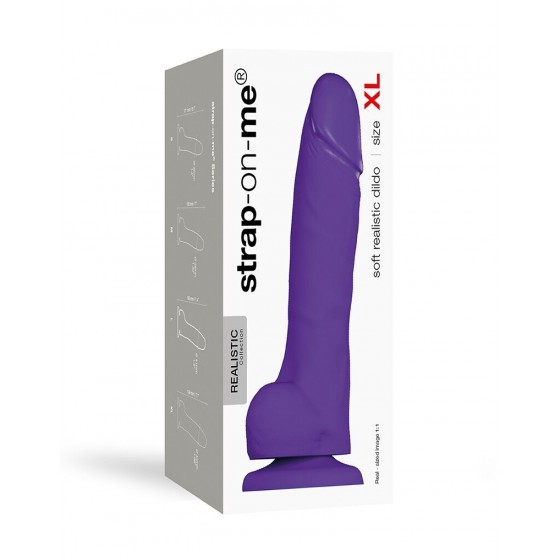 Реалистичный фаллоимитатор Strap-On-Me SOFT REALISTIC DILDO Violet - Size XL