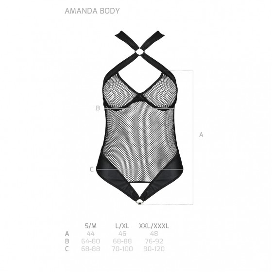 Сетчатый боди с халтером Amanda Body black L/XL - Passion
