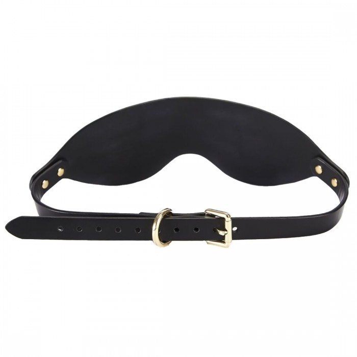 Розкішна маска на очі з натуральної шкіри Zalo Blindfolds, Чорна