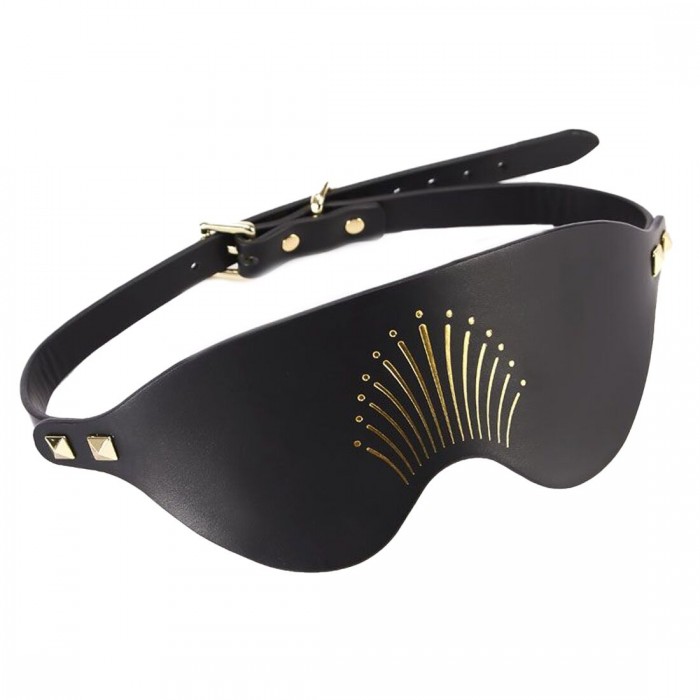 Розкішна маска на очі з натуральної шкіри Zalo Blindfolds, Чорна