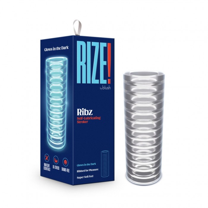 Мастурбатор нейтральний Rize by Blush - Ribz Glow in the Dark Masturbator - Clear