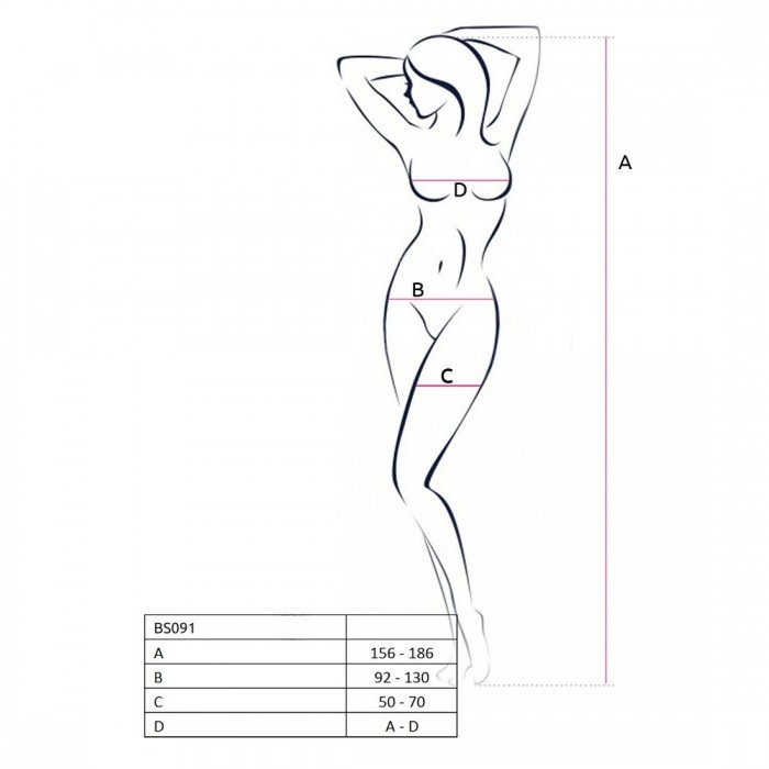 Бодистокинг с доступом в очень крупную сетку Passion BS091, размер One Size, Красный