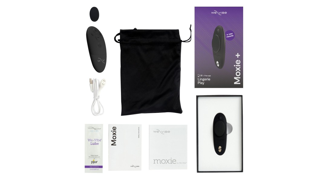Смарт-вібратор в трусики We-Vibe Moxie+ Satin з пультом ДУ, Чорний