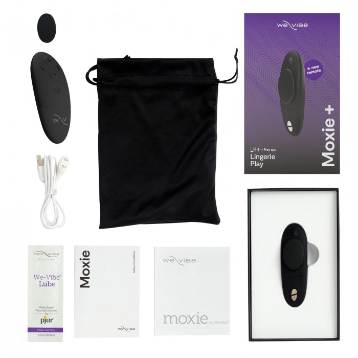 Смарт-вібратор в трусики We-Vibe Moxie+ Satin з пультом ДУ, Чорний