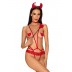 Еротичний костюм чортяка Obsessive Evilia teddy red S/M