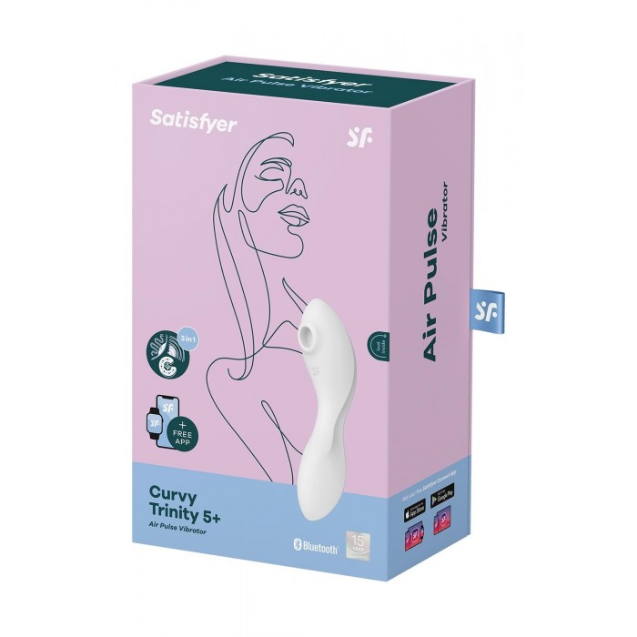 Вакуумний стимулятор з вібрацією Satisfyer Curvy Trinity 5 (White)
