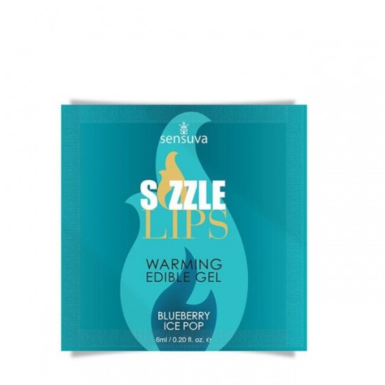 Пробник масажного гелю Sensuva - Sizzle Lips Blueberry Ice Pop (6 мл)