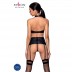 Комплект нижнего белья из эко-кожи с имитацией шнуровки Nancy Set black XXL/XXXL - Passion