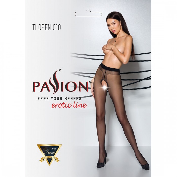 Колготки з відкритим доступом Passion TIOPEN 010, Чорні, розмір 1/2, 20 den