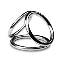 Sinner Gear Unbendable-Triad Chamber Metal Cock and Ball Ring-Large