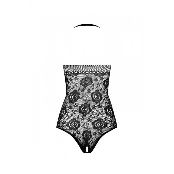 Бодістокінг з імітацією корсетної шнурівки Passion BS094, розмір One Size, Чорний