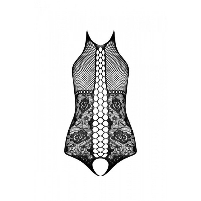 Бодістокінг з імітацією корсетної шнурівки Passion BS094, розмір One Size, Чорний