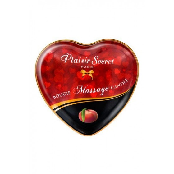 Масажна свічка сердечко Plaisirs Secrets Peach (35 мл)
