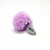Металлическая анальная пробка Кроличий хвостик Alive Fluffly Twist Plug S Purple