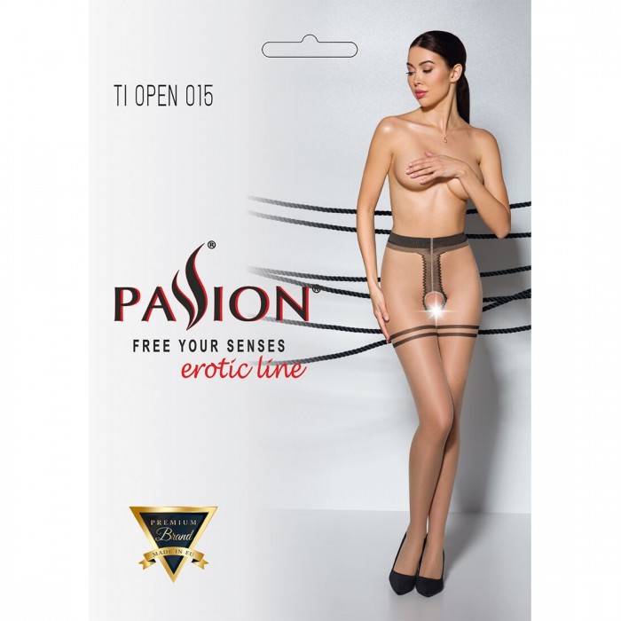 Колготки з відкритим доступом Passion TIOPEN 015, Тілесні, розмір 1/2, 20 den