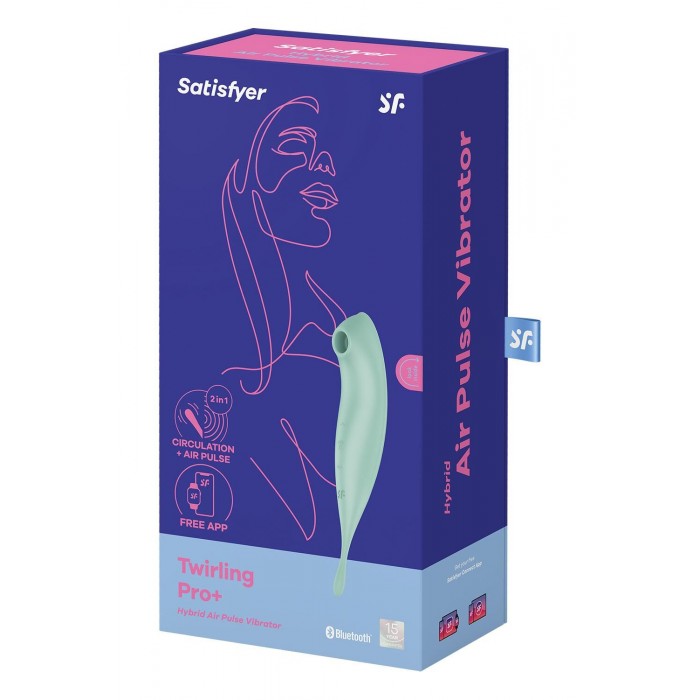 Смарт-вібратор для клітора з вакуумною стимуляцією Satisfyer Twirling Pro+, Зелений