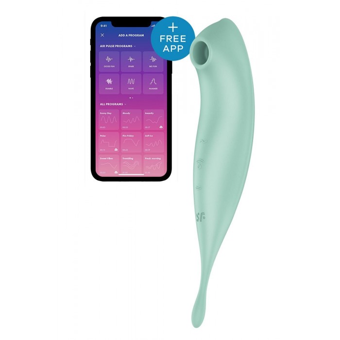 Смарт-вібратор для клітора з вакуумною стимуляцією Satisfyer Twirling Pro+, Зелений
