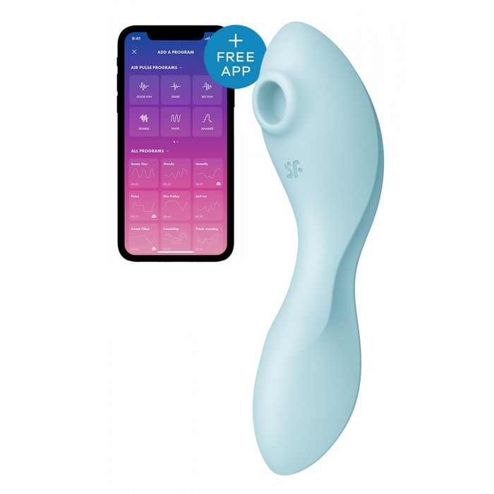 Вакуумний стимулятор з вібрацією Satisfyer Curvy Trinity 5 (Blue)