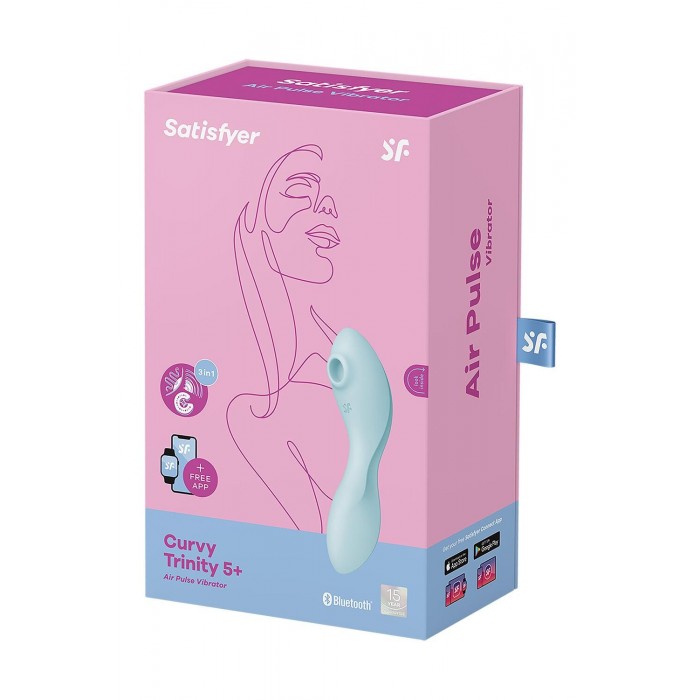 Вакуумний стимулятор з вібрацією Satisfyer Curvy Trinity 5 (Blue)