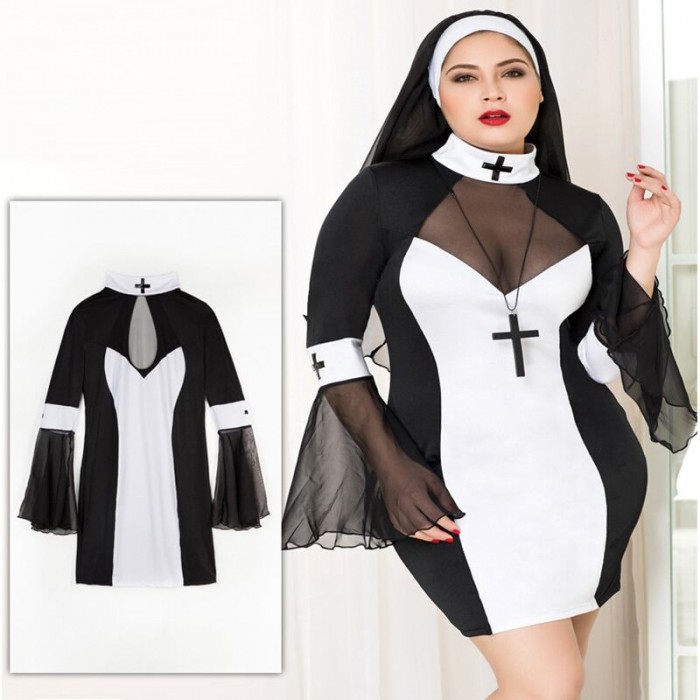 Еротичний костюм черниці JSY Грішниця Лола, розмір Plus Size