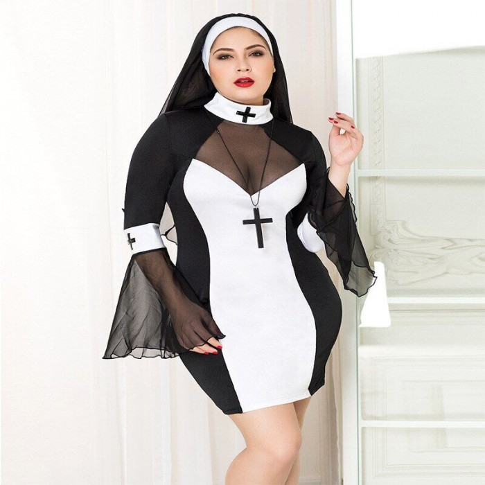 Еротичний костюм черниці JSY Грішниця Лола, розмір Plus Size