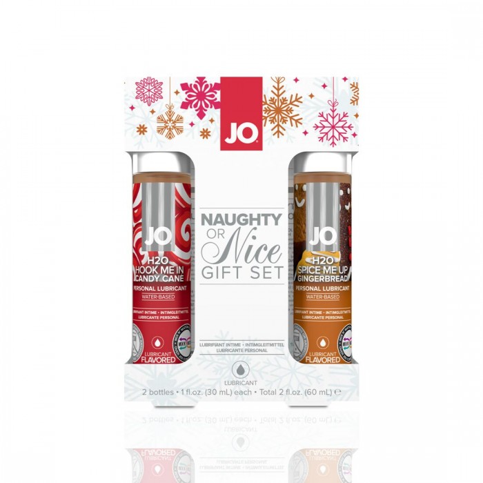 Набір лубрикантів JO Naughty or Nice Gift Set – Candy Cane & Gingerbread (2x30 мл)