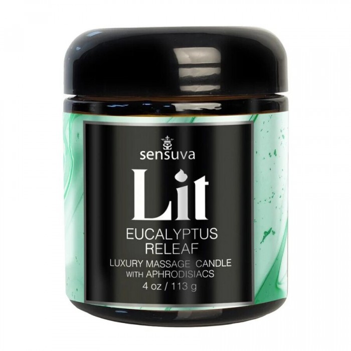 Массажная свеча Sensuva Lit Eucalyptus Releaf Luxury Massage Candle 113 г