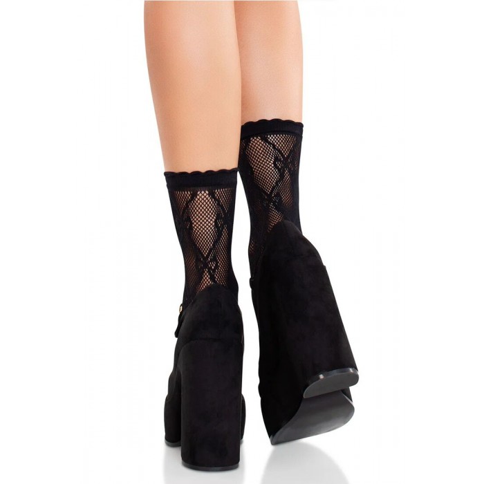 Шкарпетки Leg Avenue Bow Net Anklets, Чорні