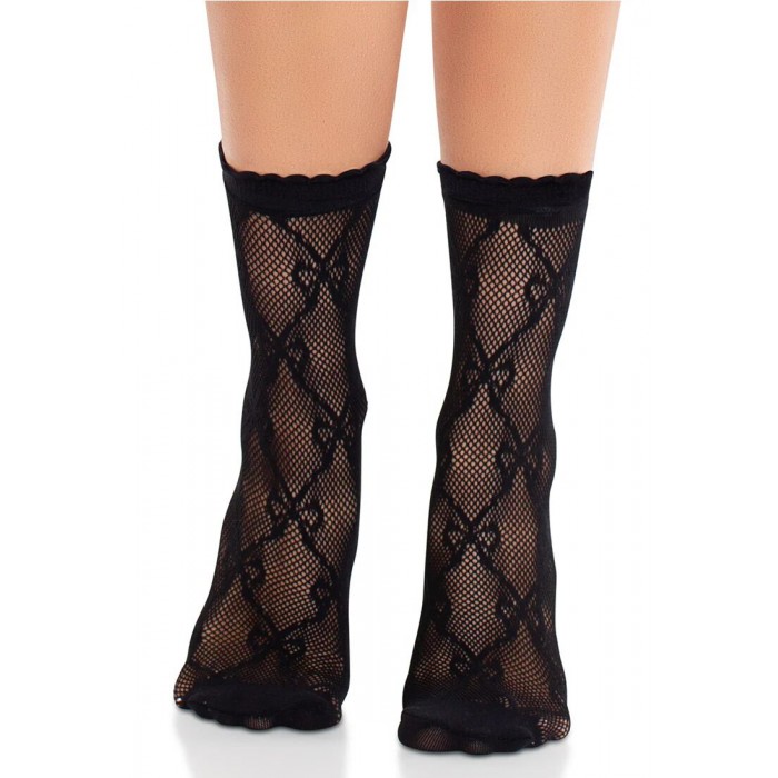 Шкарпетки Leg Avenue Bow Net Anklets, Чорні